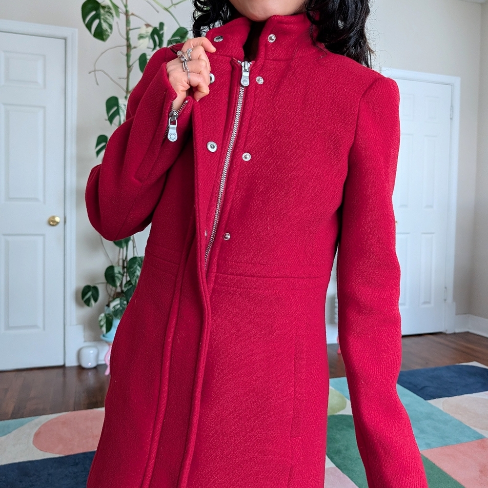 Banana Republic Red Wool Coat - Picture 6 of 8